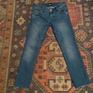 Hudson frayed hem skinny jeans